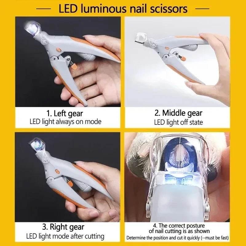 Pet Nail Clippers With LED Light For Dogs And Cats Precision Trim