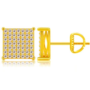 ICEOUTBOX Square Moissanite Stud Earrings 925 Sterling Silver