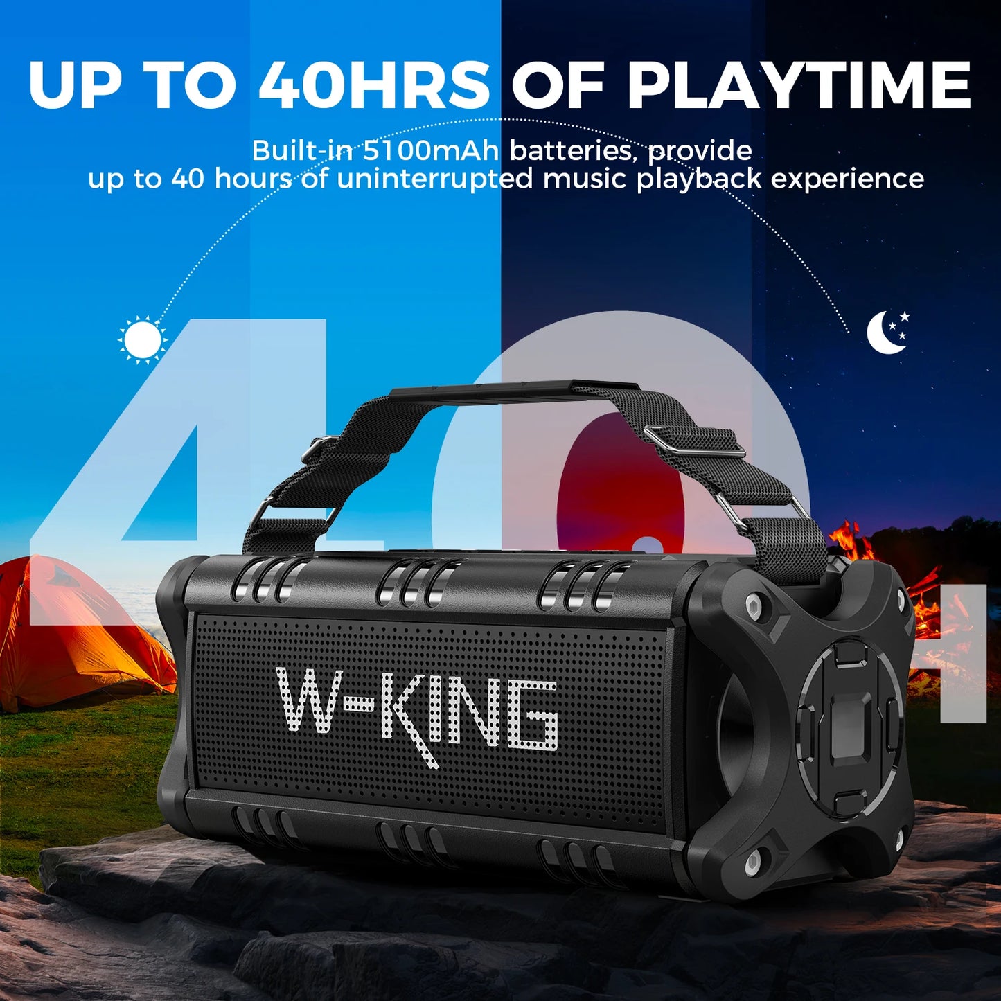 W King Bluetooth Speaker 90W Peak 50W RMS IPX6 Waterproof