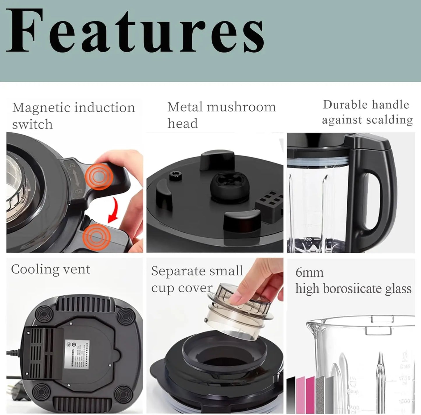 Countertop Food Blender,Hot Soup Maker,High-Speed Kitchen Food Processor with 9 One Touch Programs,12H Preset,Self-Cleaning,Crus