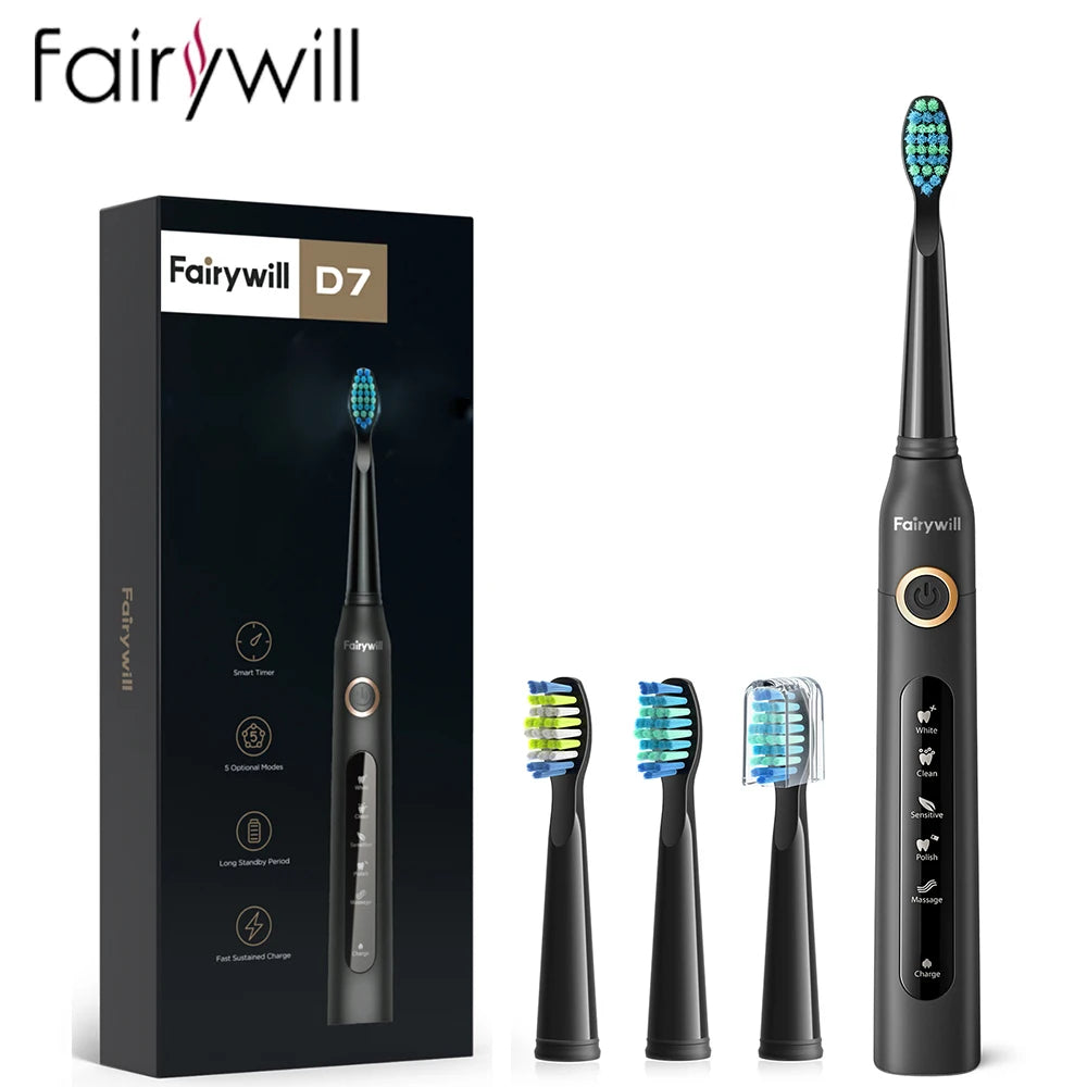 Fairywill Electric Sonic Toothbrush FW507 USB Waterproof Rechargeable