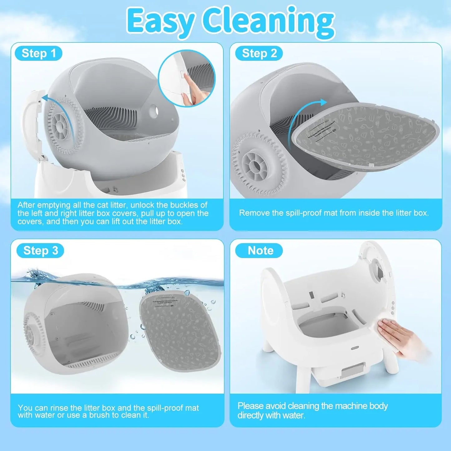 Self Cleaning Automatic Cat Litter Box for Multiple Cats