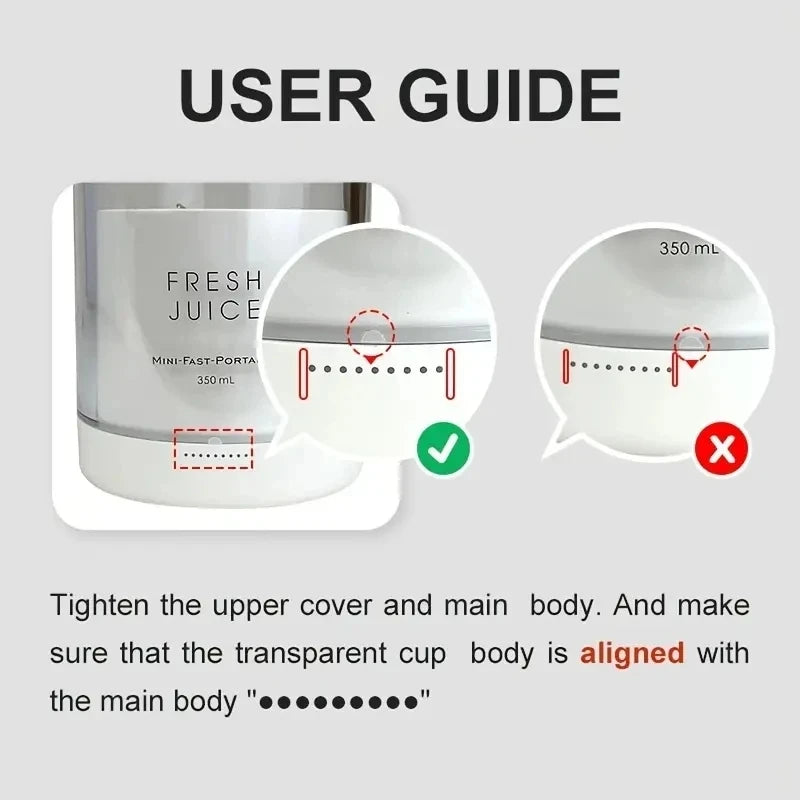 Rechargeable 350ml portable juicer, wireless orange blender, 50W USB fruit mixer, fast shipping from US warehouse