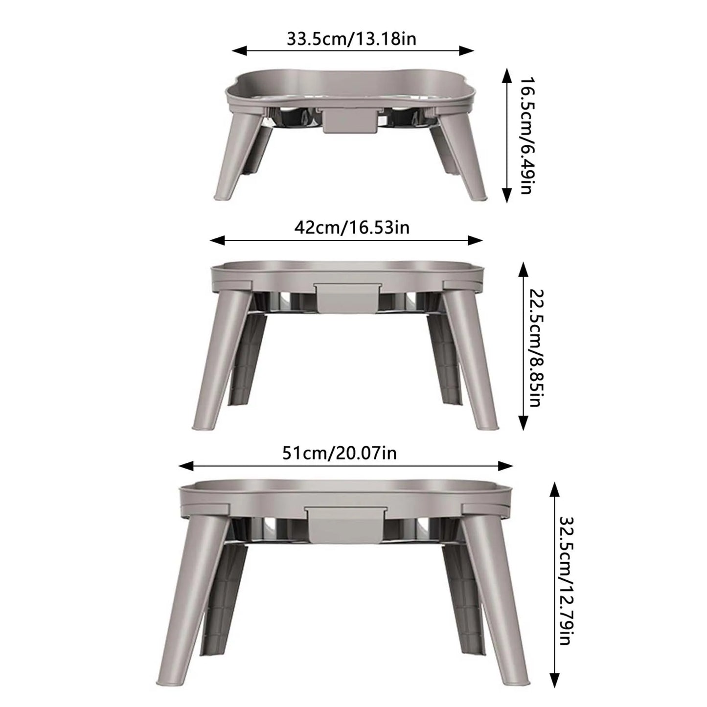 Stainless Steel Elevated Dog Feeder Bowl Non Slip No Spill