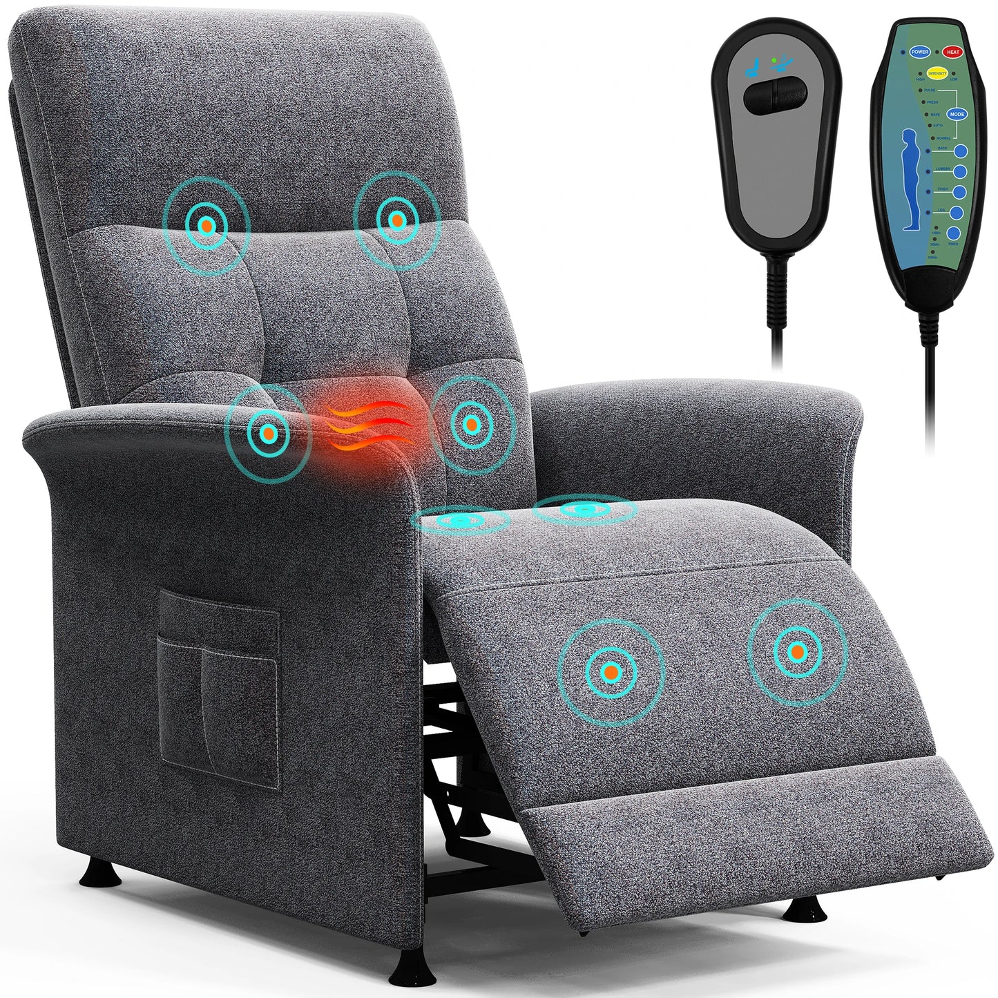 ZBOM Luxury Power Recliner Chair With Infrared Heated Massage TechnologySolutions