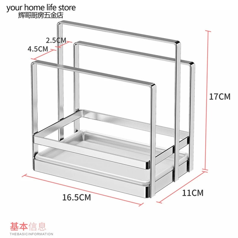 Cutting Board Rack Chopping Board Organizer Stand Holder Kitchen Countertop Pots Pan Lids Rack Organizer 304 stainless steel