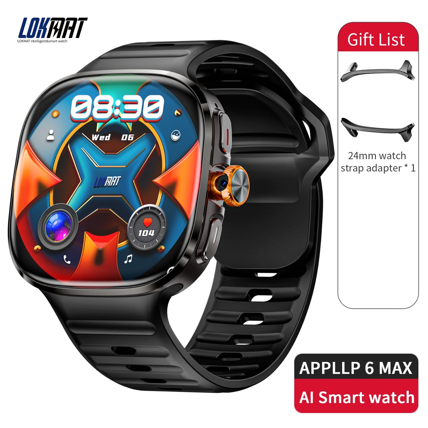 LOKMAT APPLLP 6 MAX Android Smartwatch With AI Translation ChatGPT