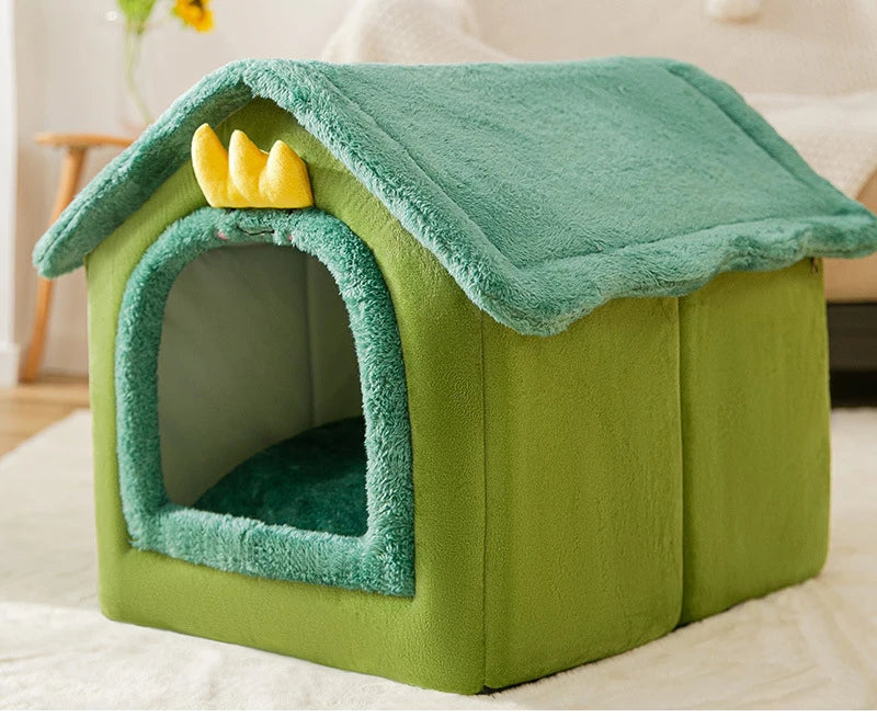NONECN Indoor Dog Kennel Bed Cave For Small Dogs Soft Removable Mat Portable