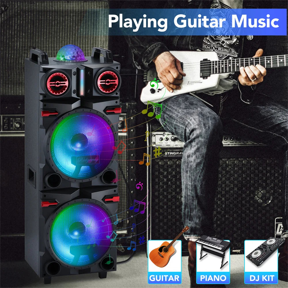 CURUK 9000W Bluetooth Speaker With Dual 10 Inch Subwoofers