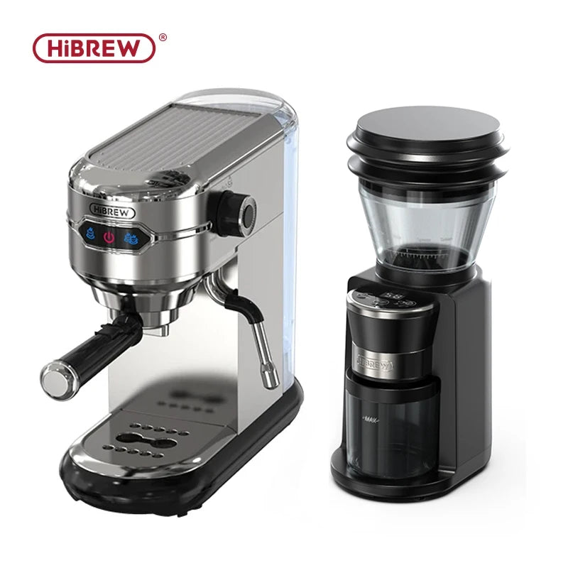 HiBREW Coffee Maker Cafetera 20 Bar Inox Semi Automatic Super Slim ESE POD& Powder Espresso Cappuccino Machine Hot Water H11