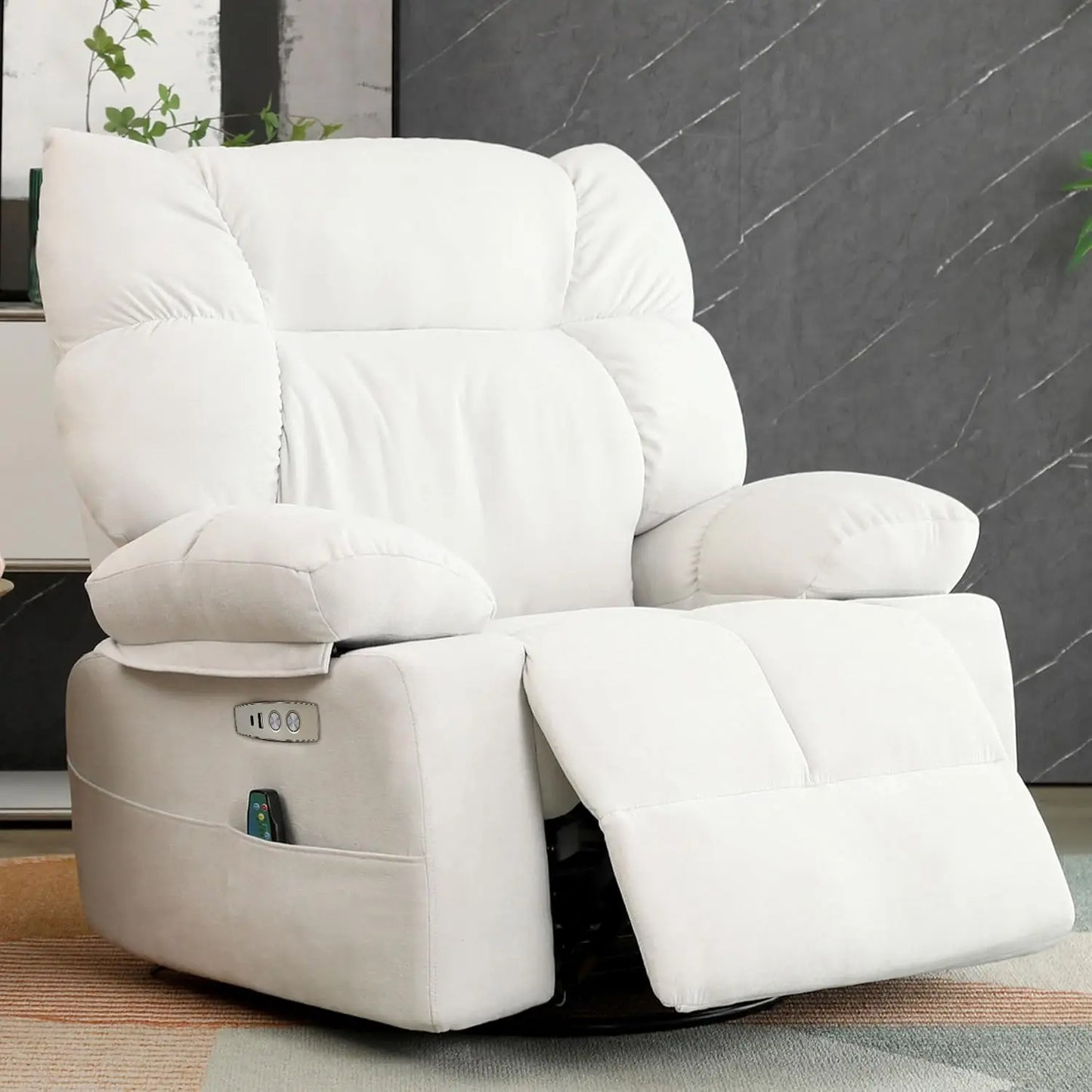 HUANZHUANG Ultracomfort Power Massage Recliner With Heat And Therapeutic Support