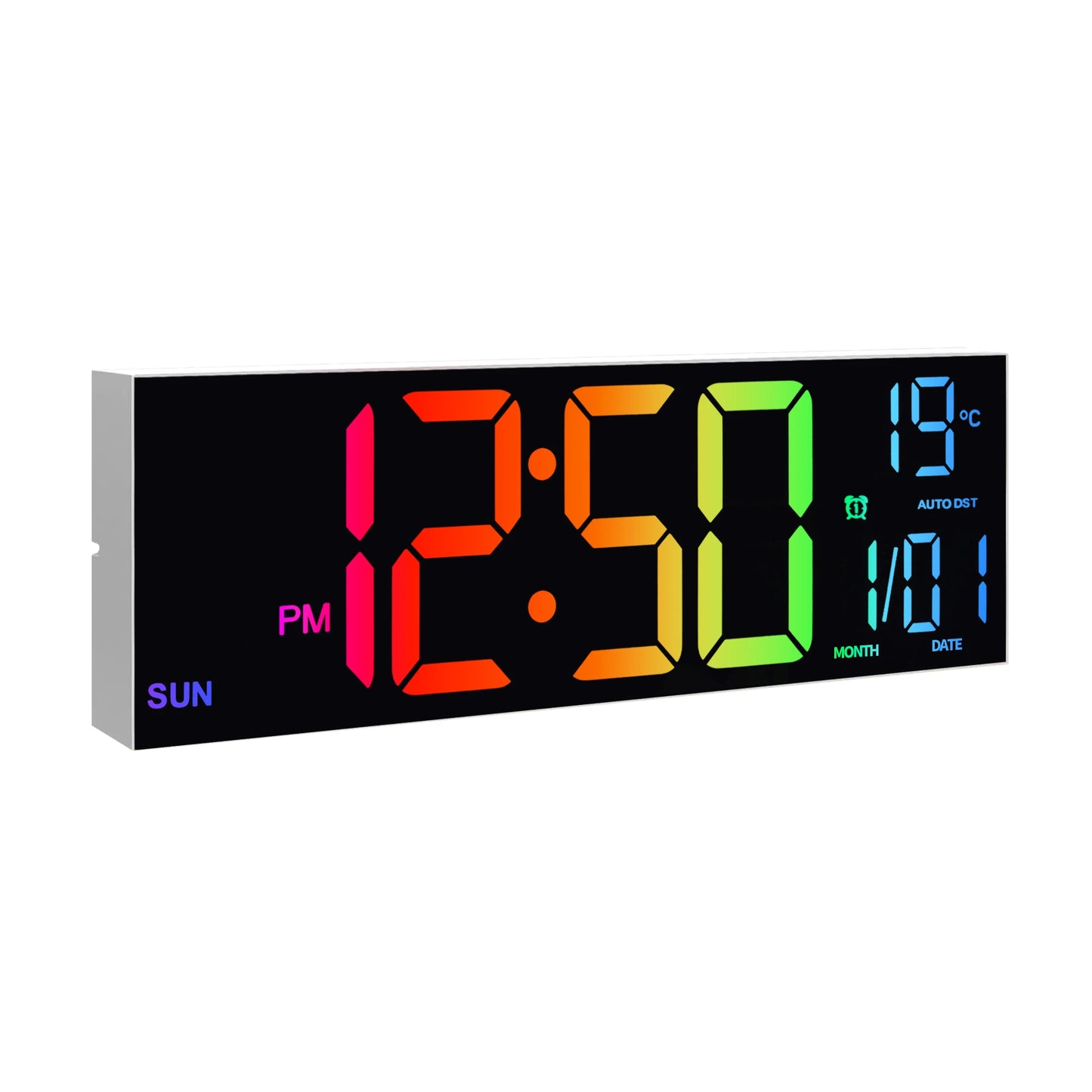 LED Digital Wall Clock With Remote Alarm Temperature ChronographDisplay Synchronization