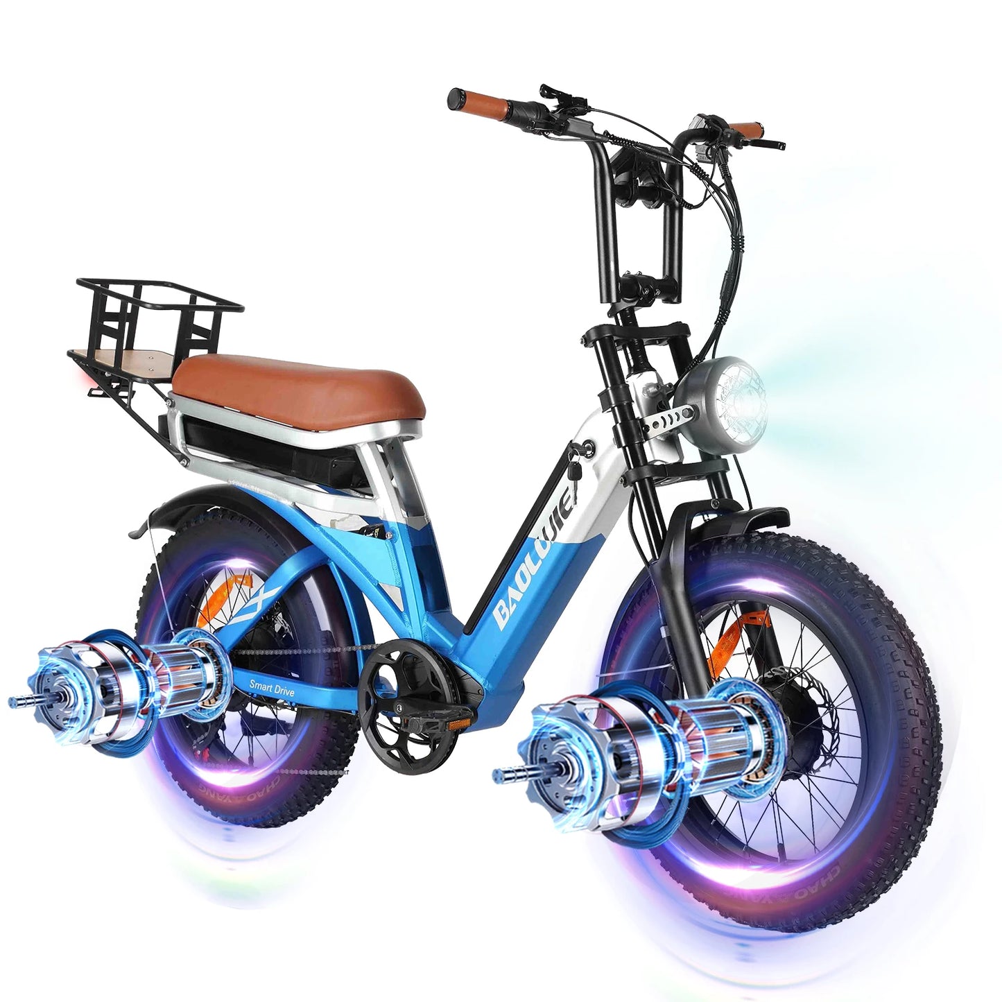 Baolujie Dual Motor 2000W Electric Bike Full Suspension