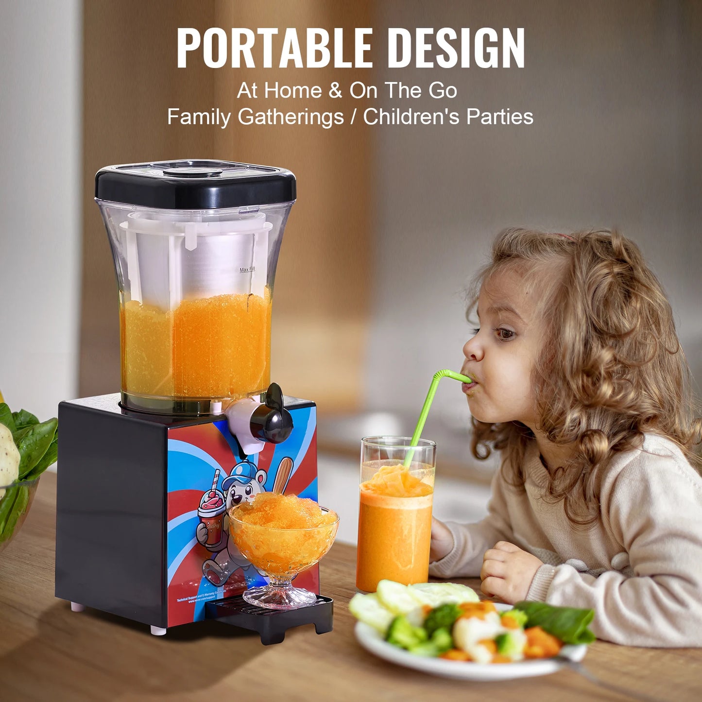 SucceBuy Slushy Machine for Home Smoothie Frozen Drink Maker with Food-grade Materials Slushie for Home DIY Kids' Parties