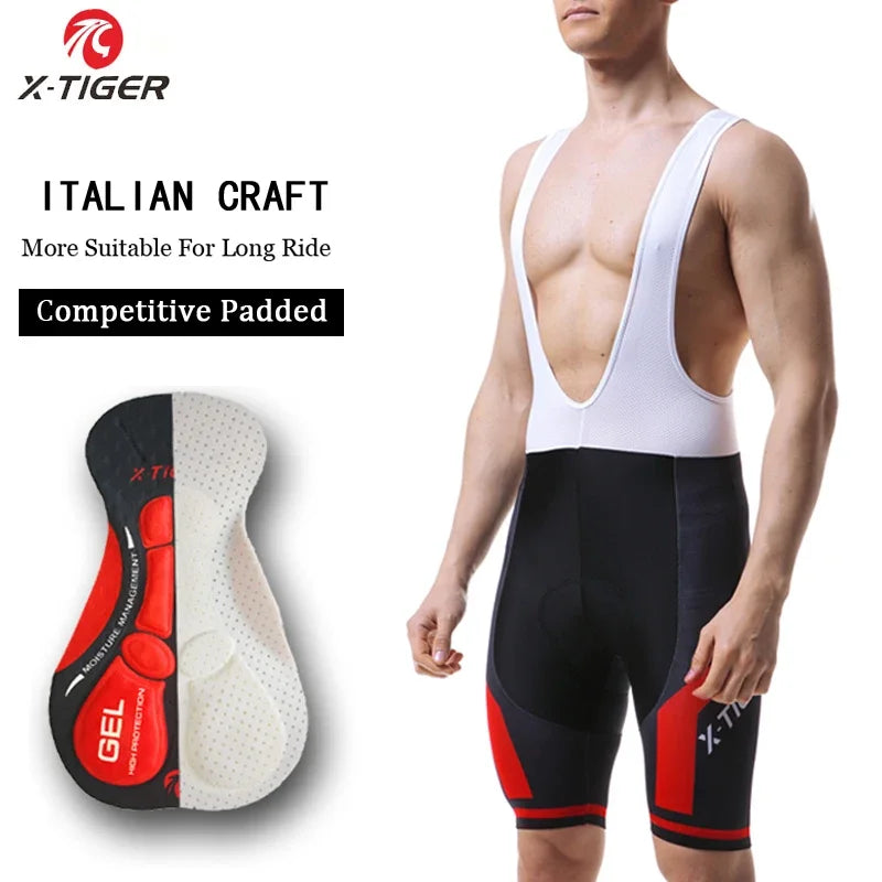 X-TIGER Pro Cycling Bib Shorts MTB With 5D Gel Pad