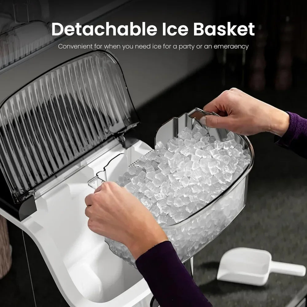 New style Ice Maker Countertop, 35Lbs/24H Portable Table Top Machine with Chewable & Crushed Ice, Self-Cleaning, One-Touch Opera