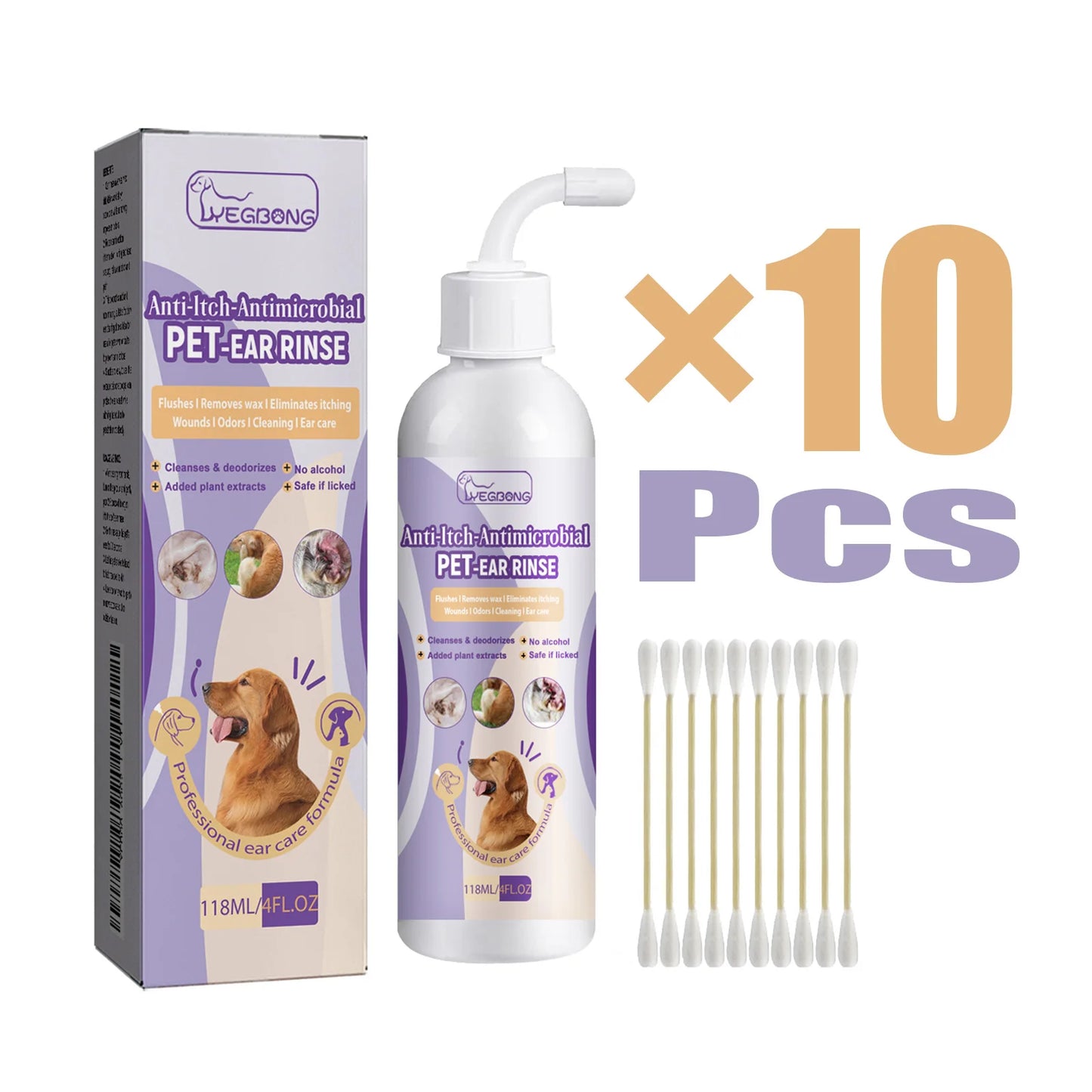 YEGBONG Pet Ear Cleaner Gentle Hypoallergenic Ear Mite Control Solution