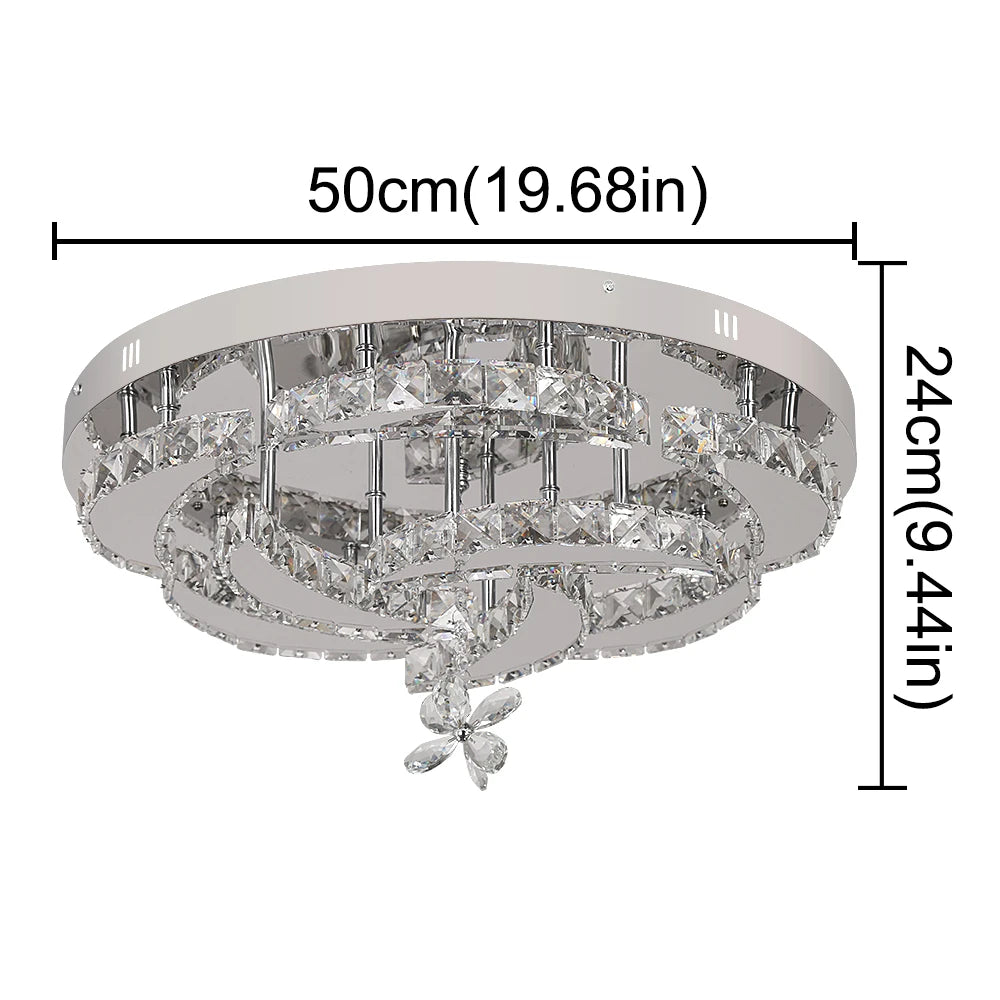 VETRULUS Luxury Crystal Chandelier Modern Ceiling Pendant Lamp Dimmable