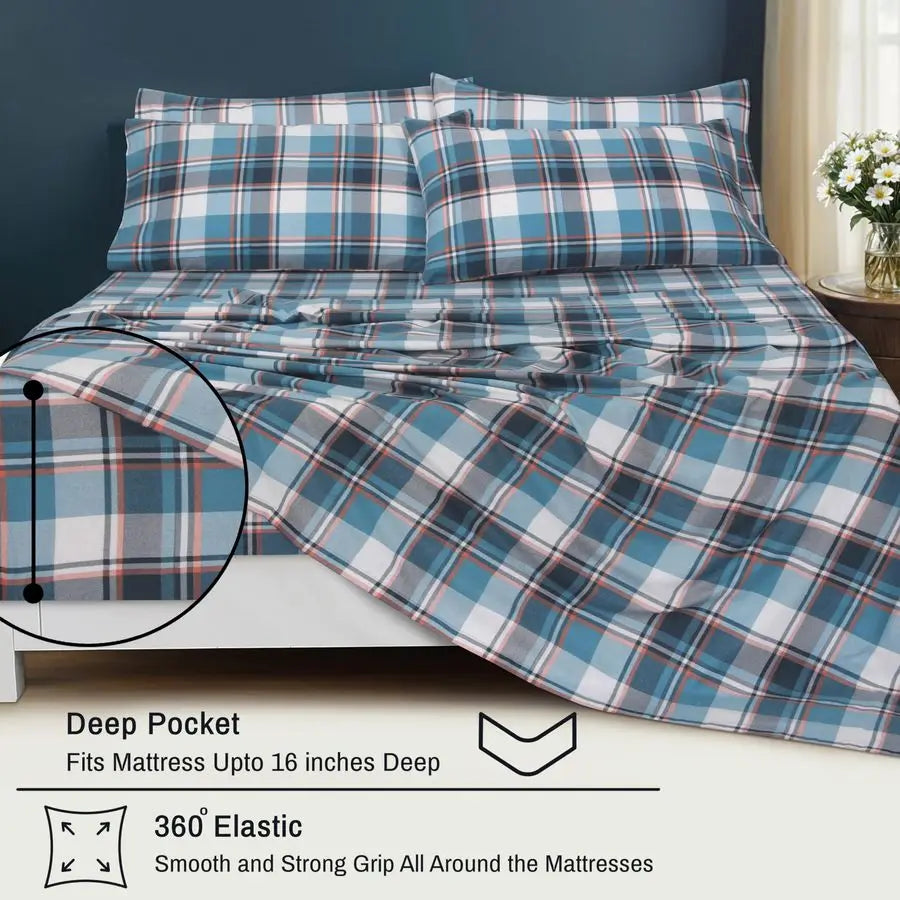 Flannel Sheets 100 Cotton Double Brushed All Seasons