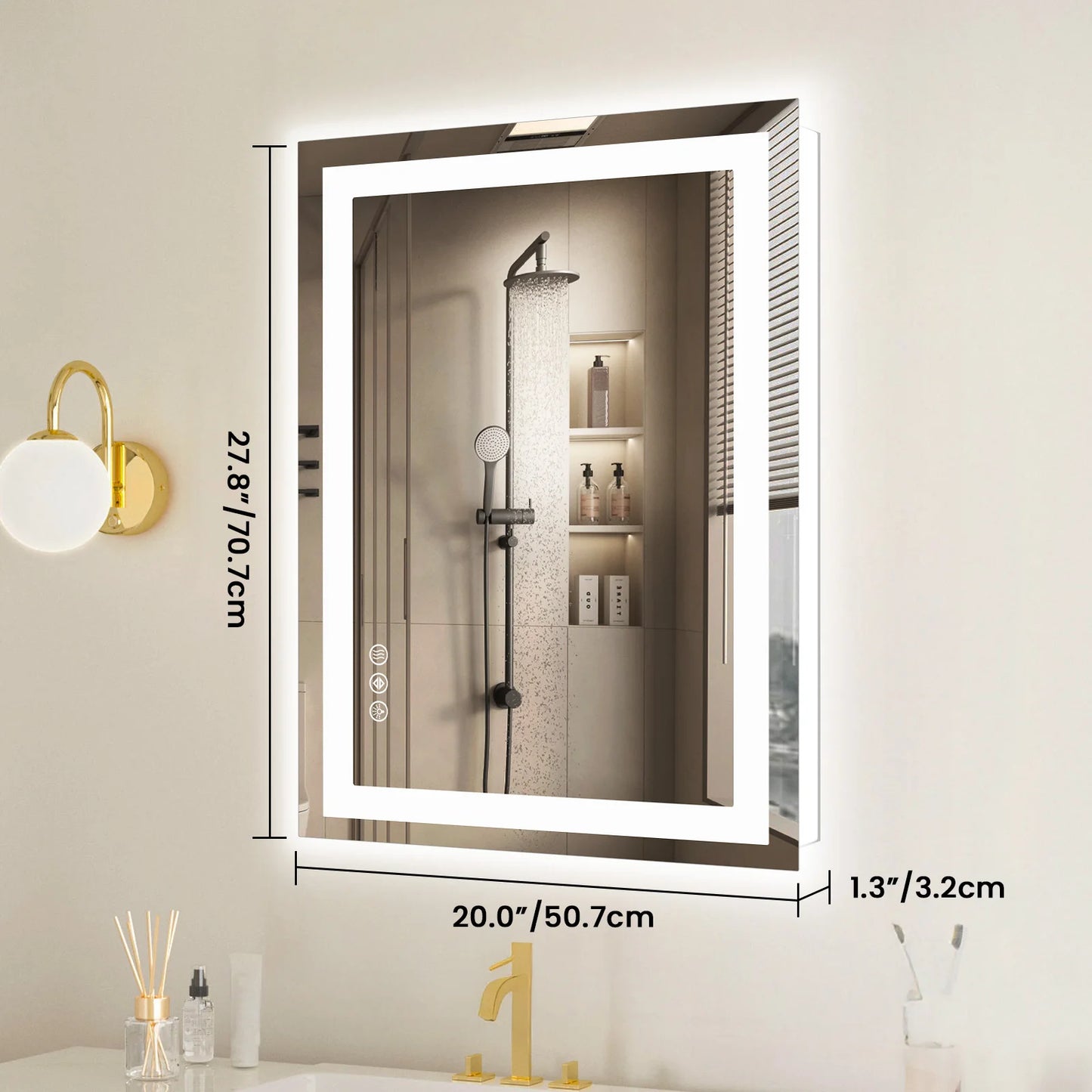 JHK LED Bathroom Vanity Mirror With Front And Back Lighting