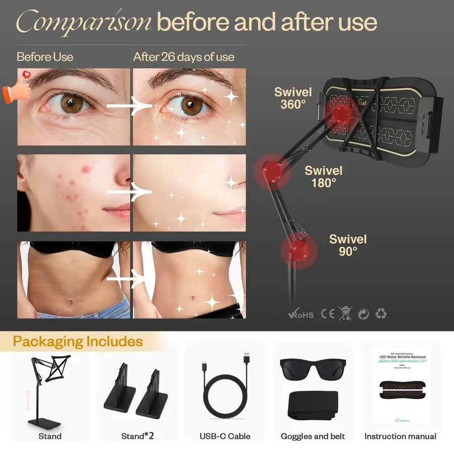 Red Light Therapy for Body and Face, 850nm NearInfrared Light Therapy LED Mask Facial Body Beauty Equipment for Skin Care at Hom