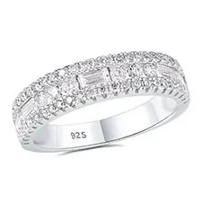 Newshe GRA Certified Moissanite Wedding Bands 925 Sterling Silver