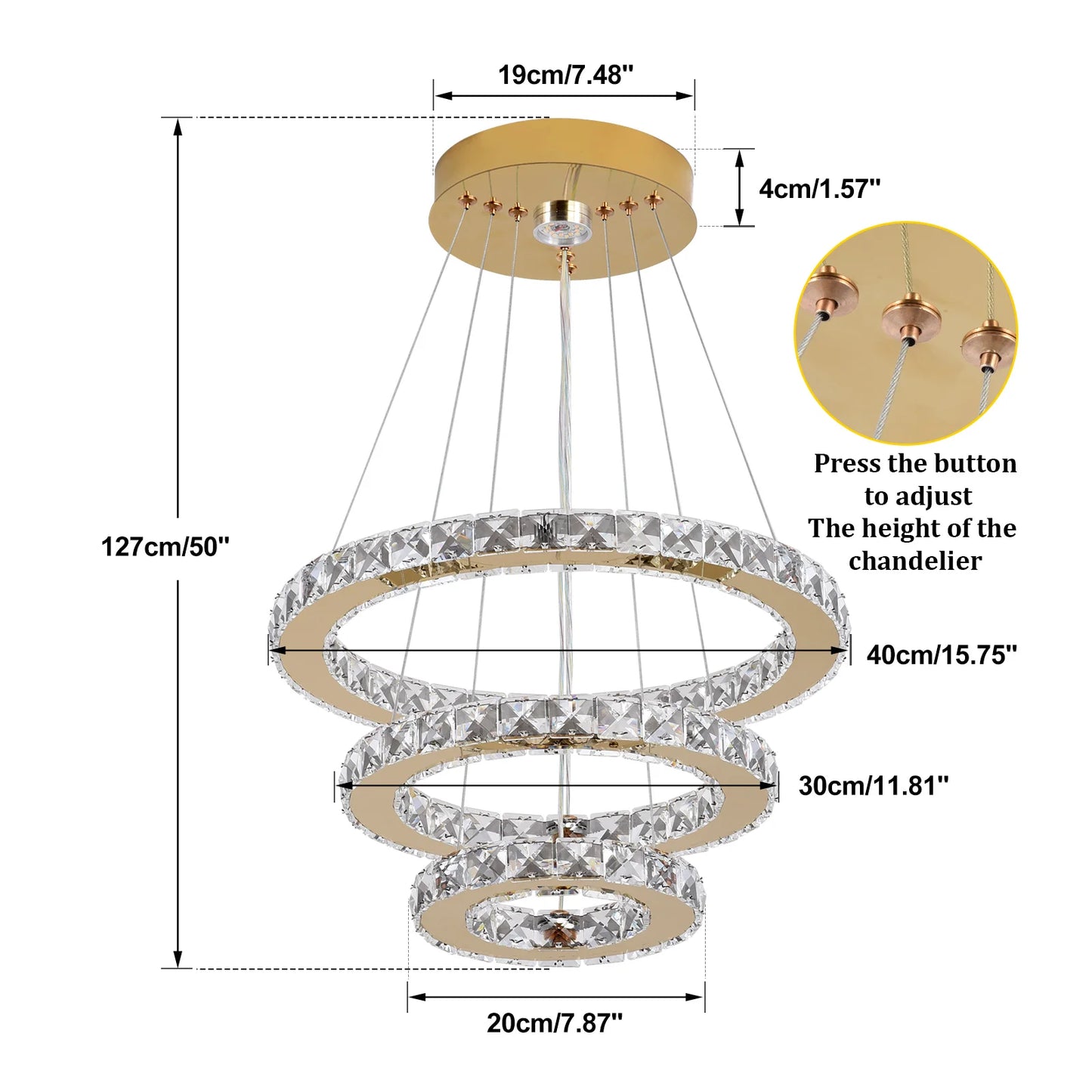 VETRULUS French Luxury Crystal Chandelier Hall LivingRoom LED CeilingPendantLight