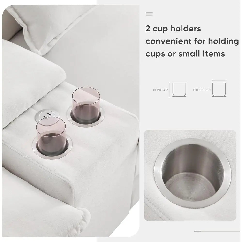6-Seat U-Shaped Sofa with Cup Holders and USB Ports, Ideal for Living Rooms and Sleeper Couch Sets