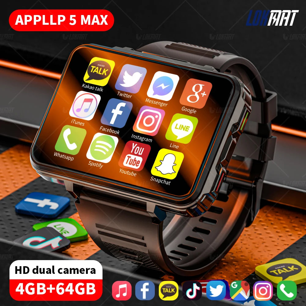 LOKMAT APPLLP 5 MAX Android Smartwatch Phone 4G Dual Camera