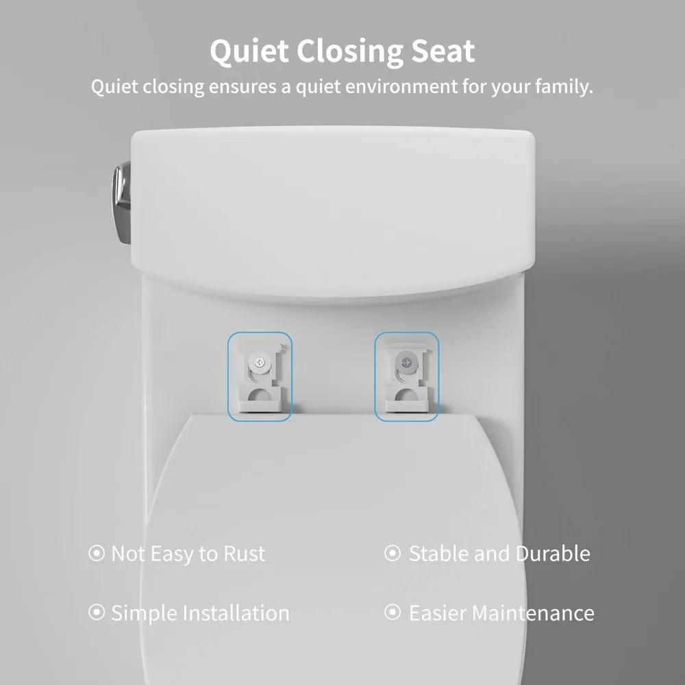 One Piece Elongated Toilet With Powerful Dual-Flush Cyclone Flushing 1.28 GPF Ceramic