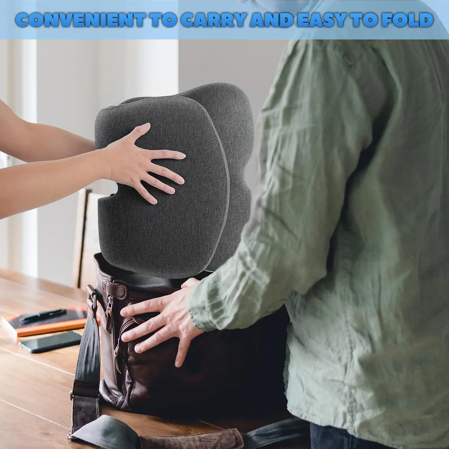 NONECN Memory Foam One Piece Seat Cushion Backrest With Velvet Cover For Office Chairs