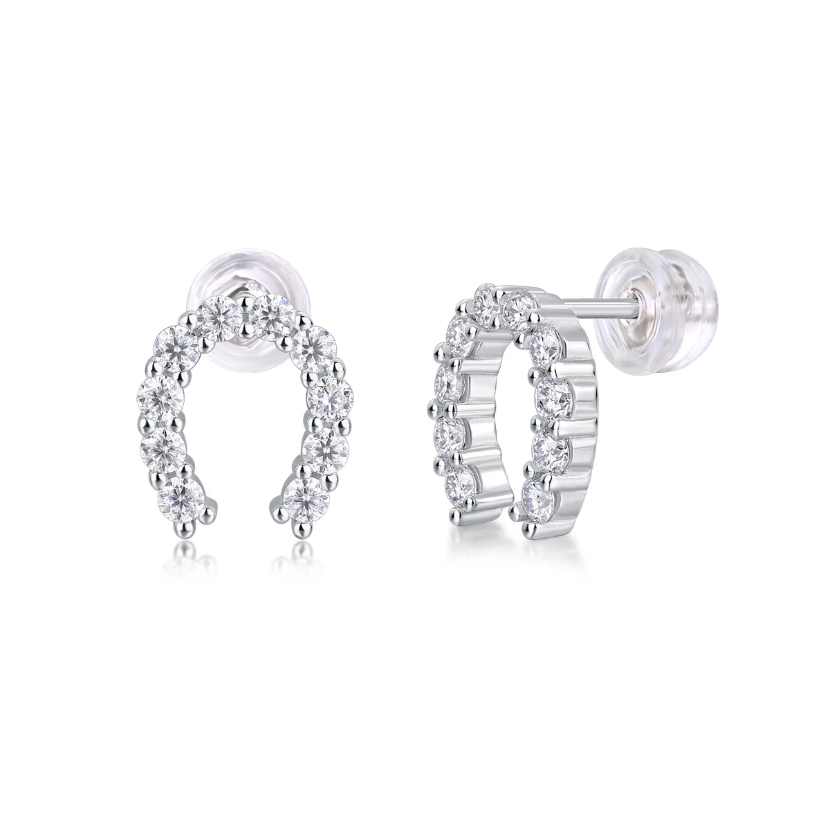 JIUZUAN Moissanite Hoop Earrings 925 Sterling Silver 18K Gold Plated