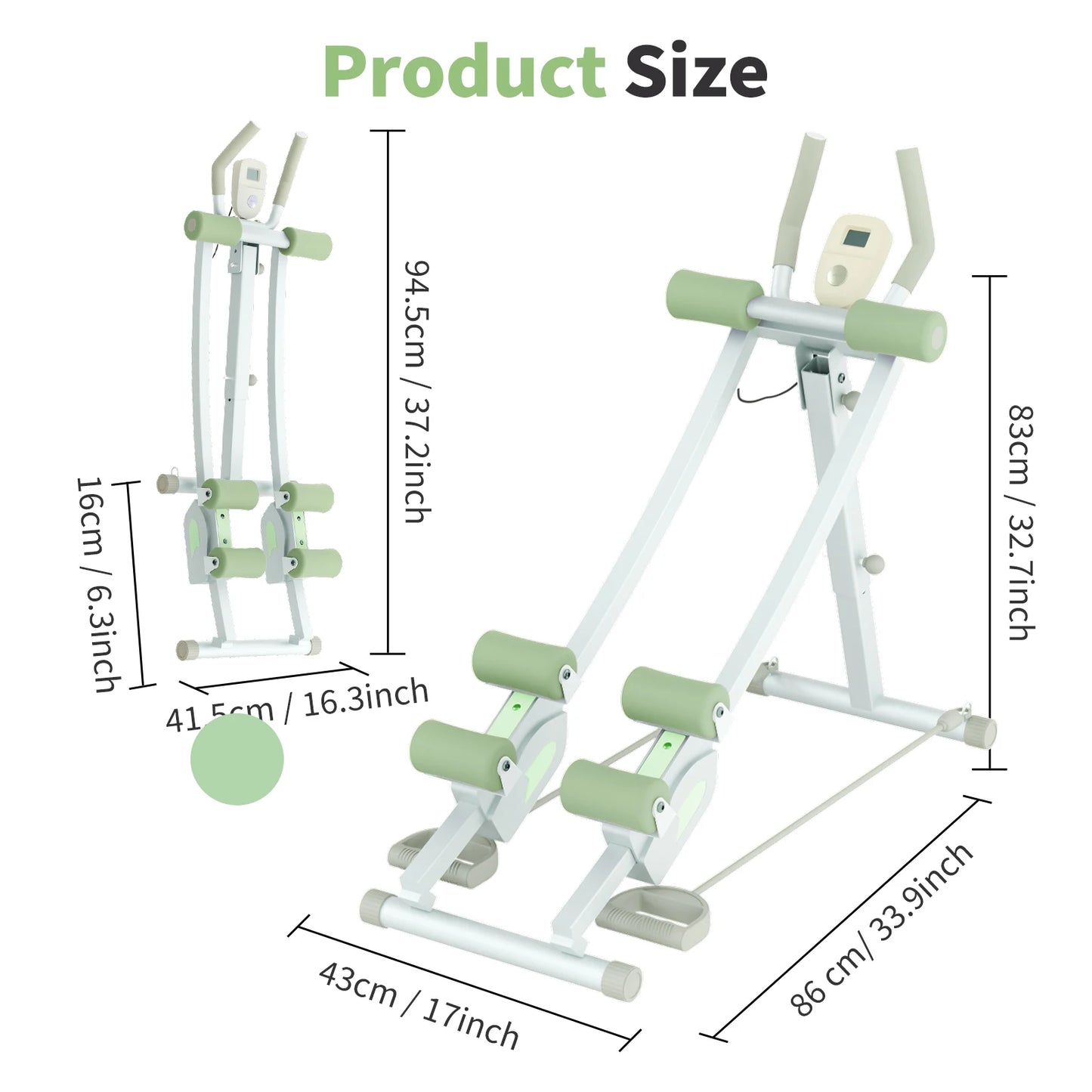 Abdominal Curling Exercise Machine Adjustable Dual Track Fitness Equipment Coaster Foldable Trainer Workout Core Ab For Home Gym