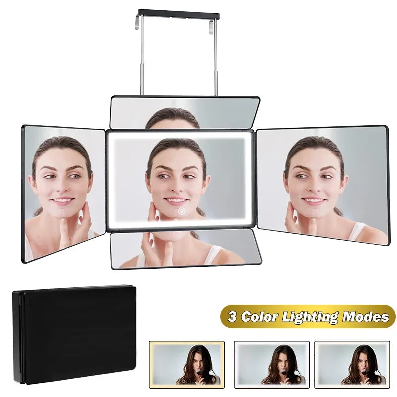 5 Way SelfHaircutting CosmeticMirror and Shaving with Adjustable Magnified Illumination