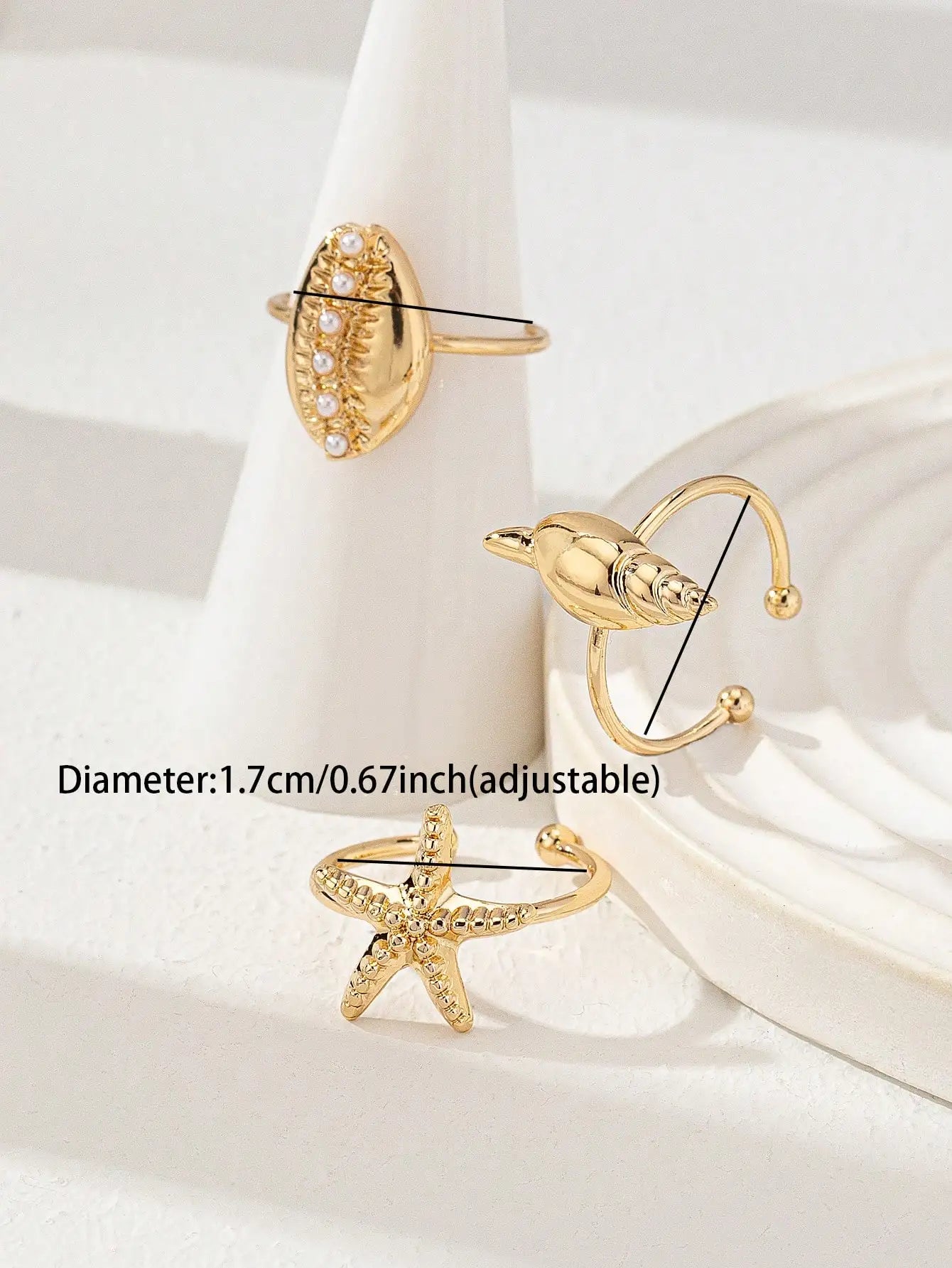 7pcs Gold Tone Minimalist Stackable Rings Set for Women, Criss-Cross & Thick Band Design