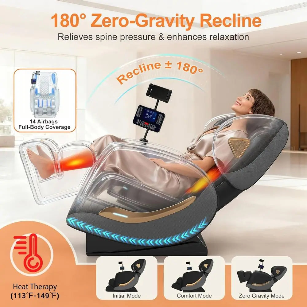 ZHUXIANG Luxury Zero Gravity Shiatsu Massage Chair With Heat