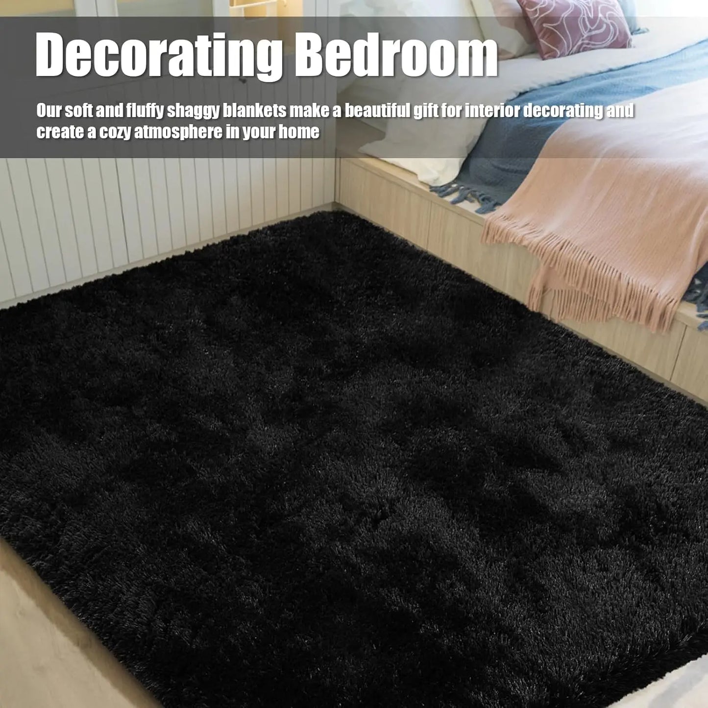 Fluffy Shag Area Rug Soft Plush Carpet For Living Room