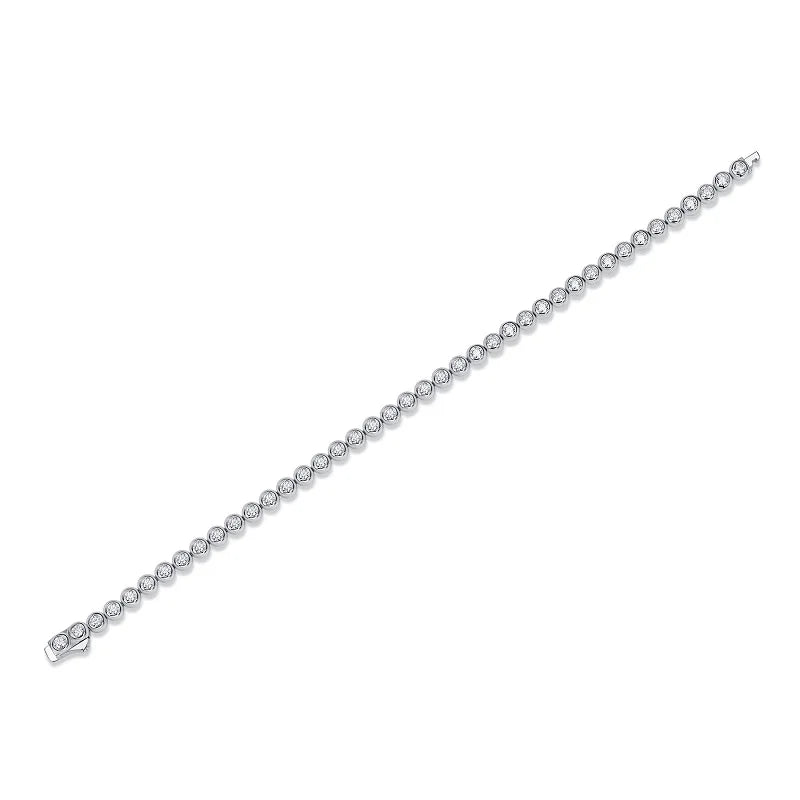 JIUZUAN Moissanite Tennis Bracelet 18K Gold Plated 925 Sterling Silver