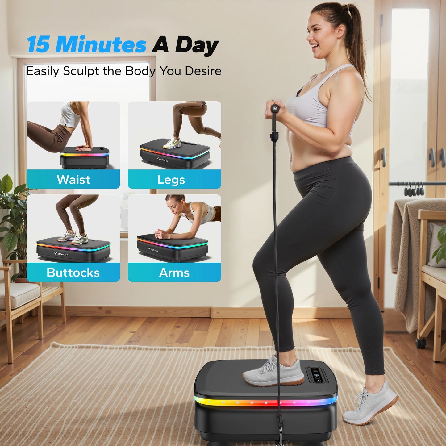 Merach Vibration Plate Exercise Machine for Comprehensive Overall Physique Regimen