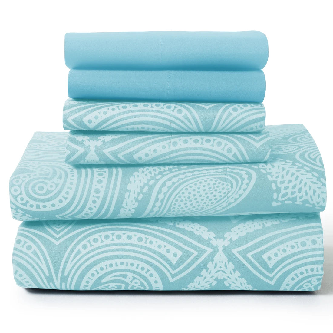 LDC Lux Decor Collection Paisley Microfiber Sheet Set 6 Piece Ultra Soft Bedding