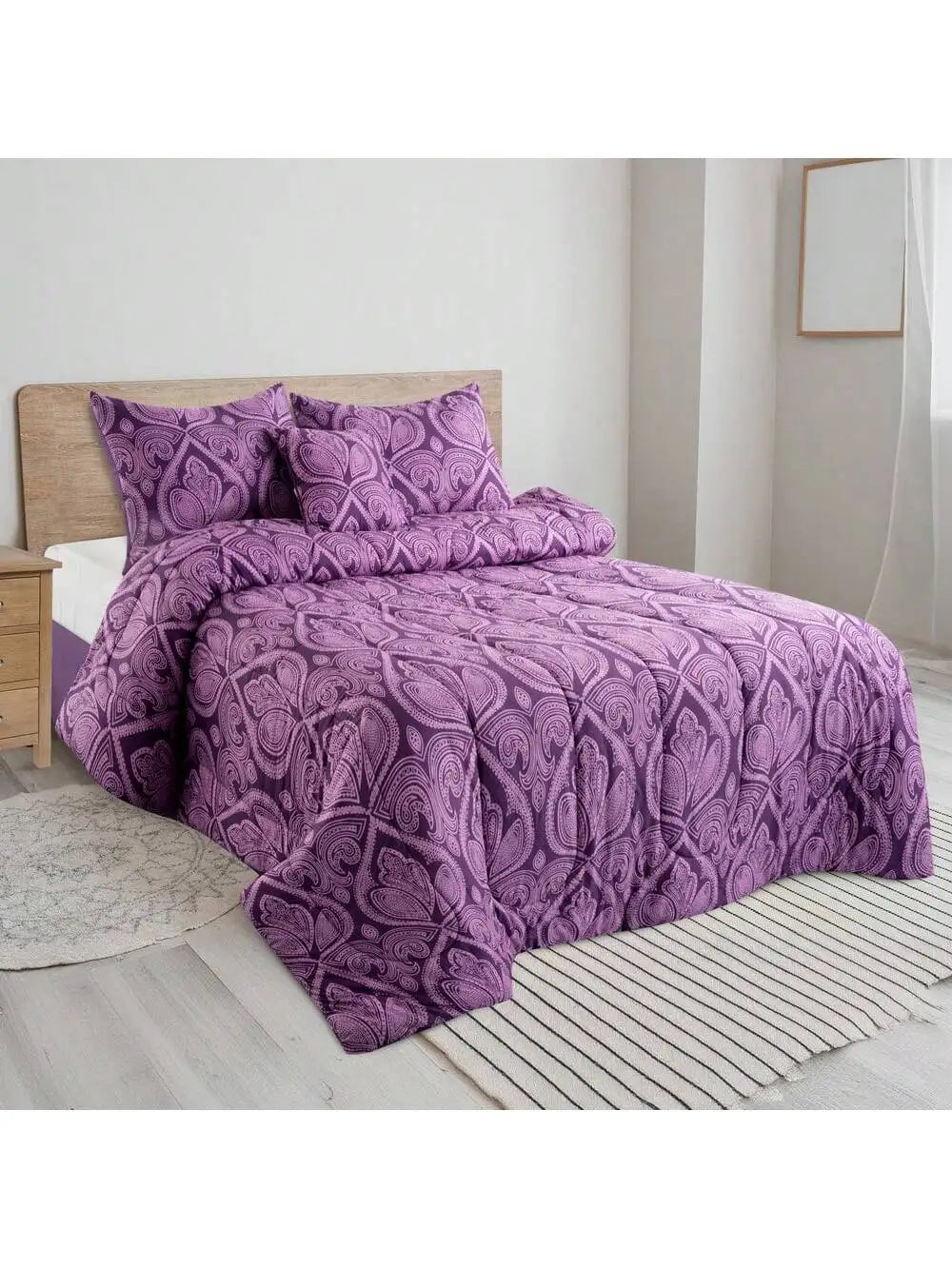 LUX Décor Reversible Comforter Set Microfiber Bedding