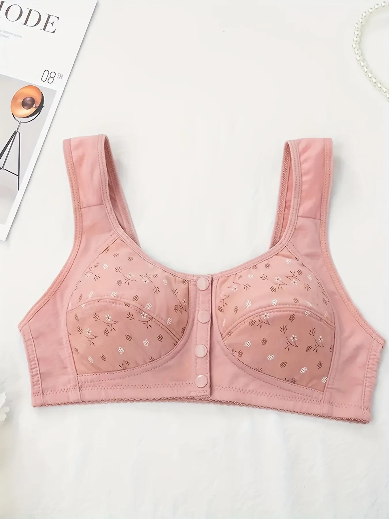 Hicloth Floral Front Buckle Nursing Bra Wire Free Breathable