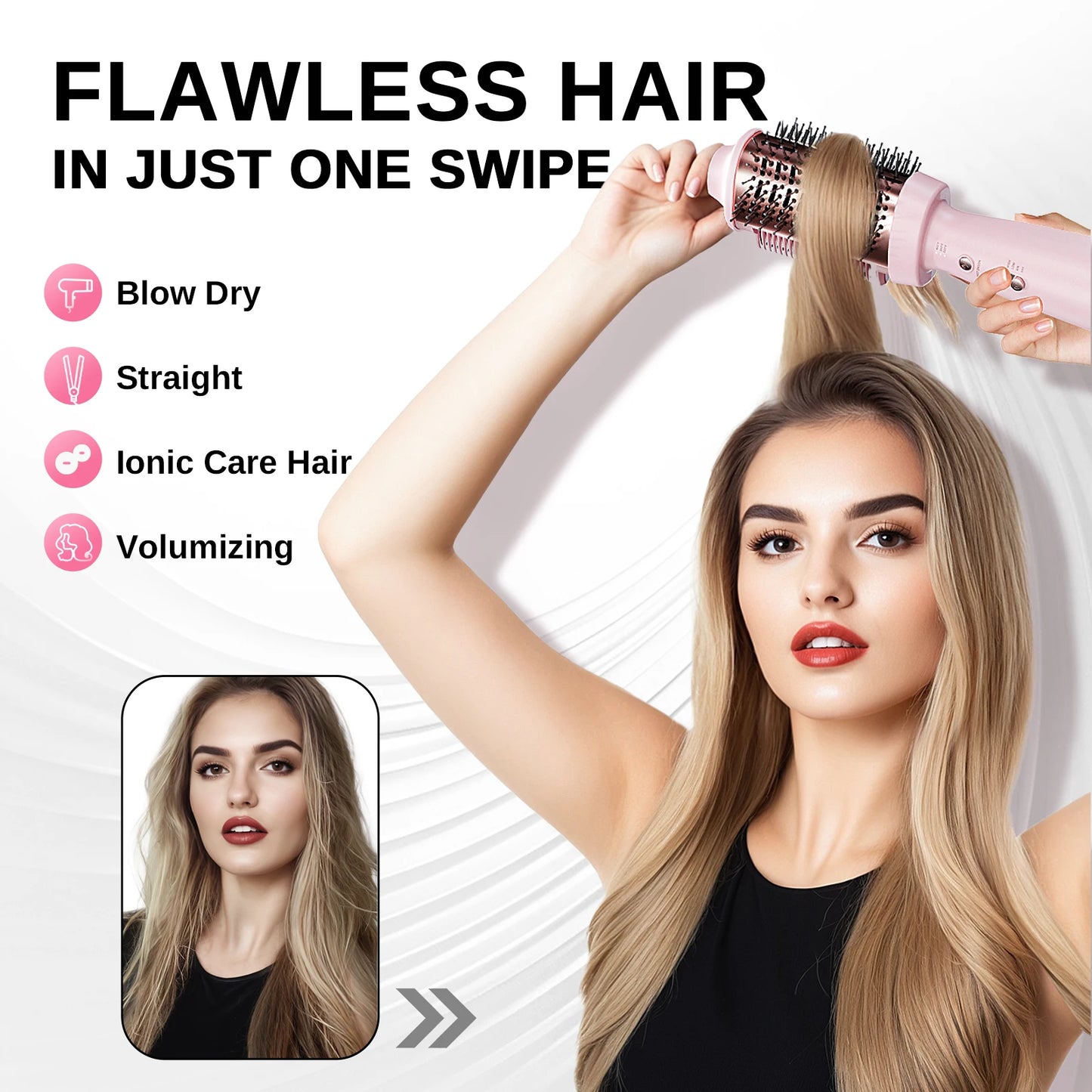 NOVUS Smooth Style Heated Comb and Blow Dryer 2 In 1 Hot Air Brush