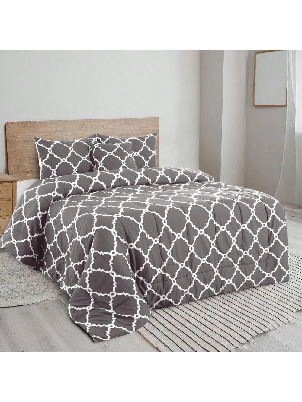 LUX Décor Reversible Comforter Set Microfiber Bedding