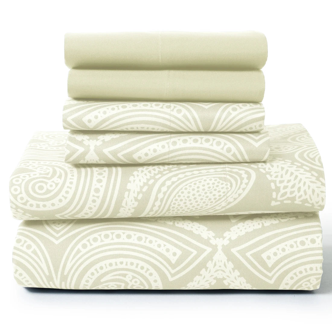 LDC Lux Decor Collection Paisley Microfiber Sheet Set 6 Piece Ultra Soft Bedding