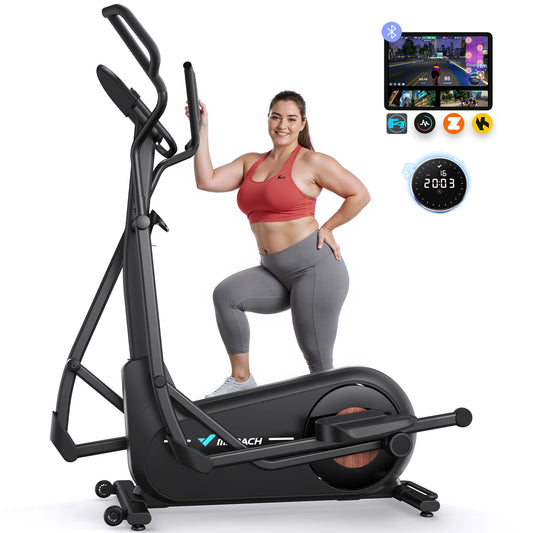 MERACH Elliptical Exercise Machine with 18.5IN Stride Hyper-Quiet Magnetic Drive System Elliptical Trainer 8 Resistance Levels