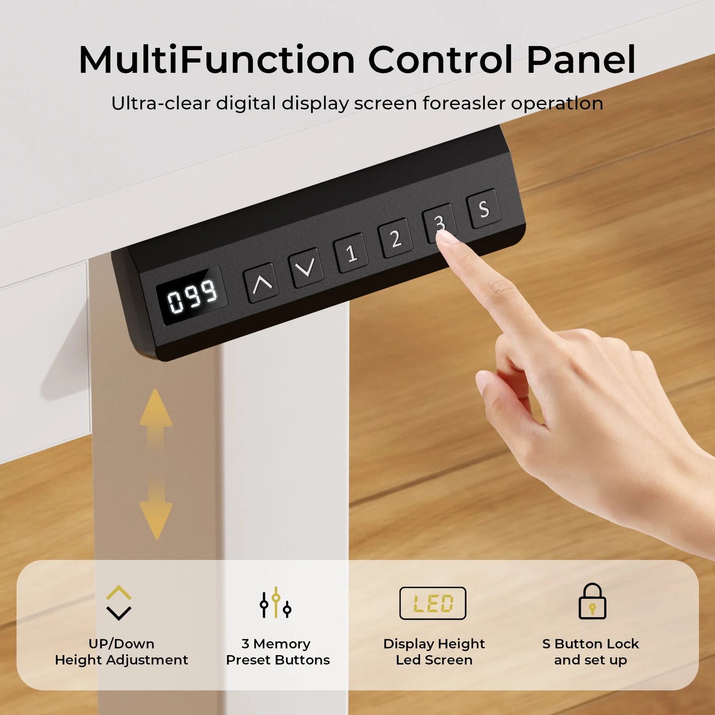 Electric Standing Desk With Drawers Sit Stand Height Adjustable Ergonomic Home Office Computer Desk
