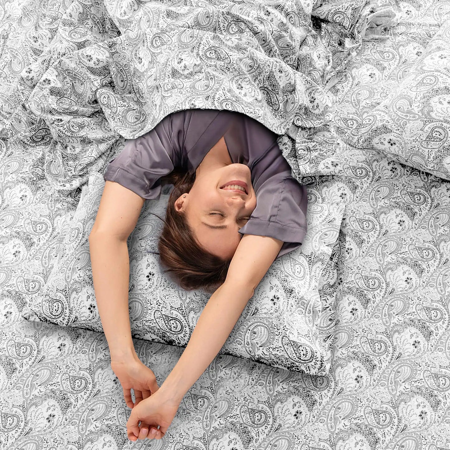 LDC LuxDecor Paisley Microfiber SheetSet WrinkleResistant UltraSoft ComfortBlend Premium Texture