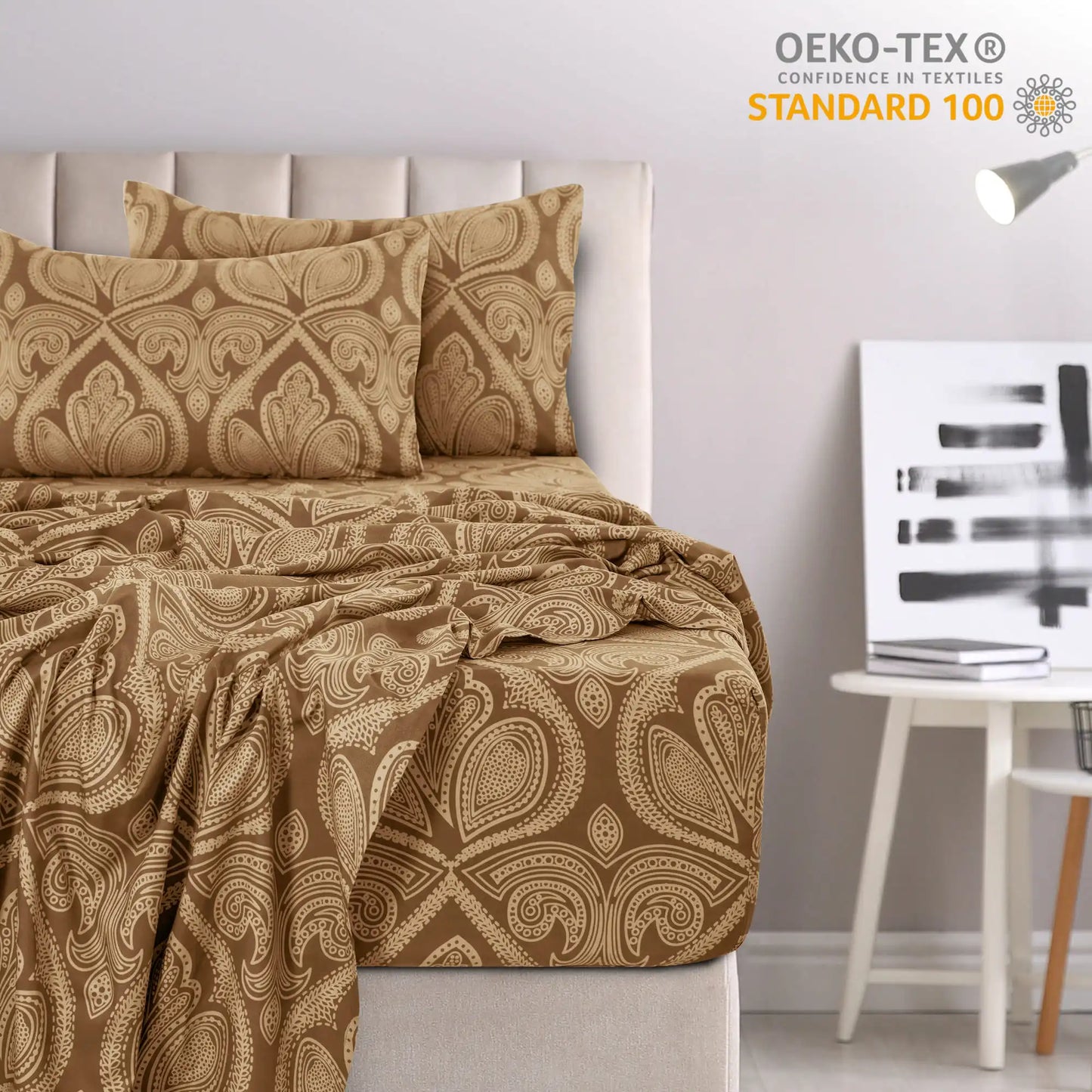 LDC LuxDecor Paisley Microfiber SheetSet WrinkleResistant UltraSoft ComfortBlend Premium Texture