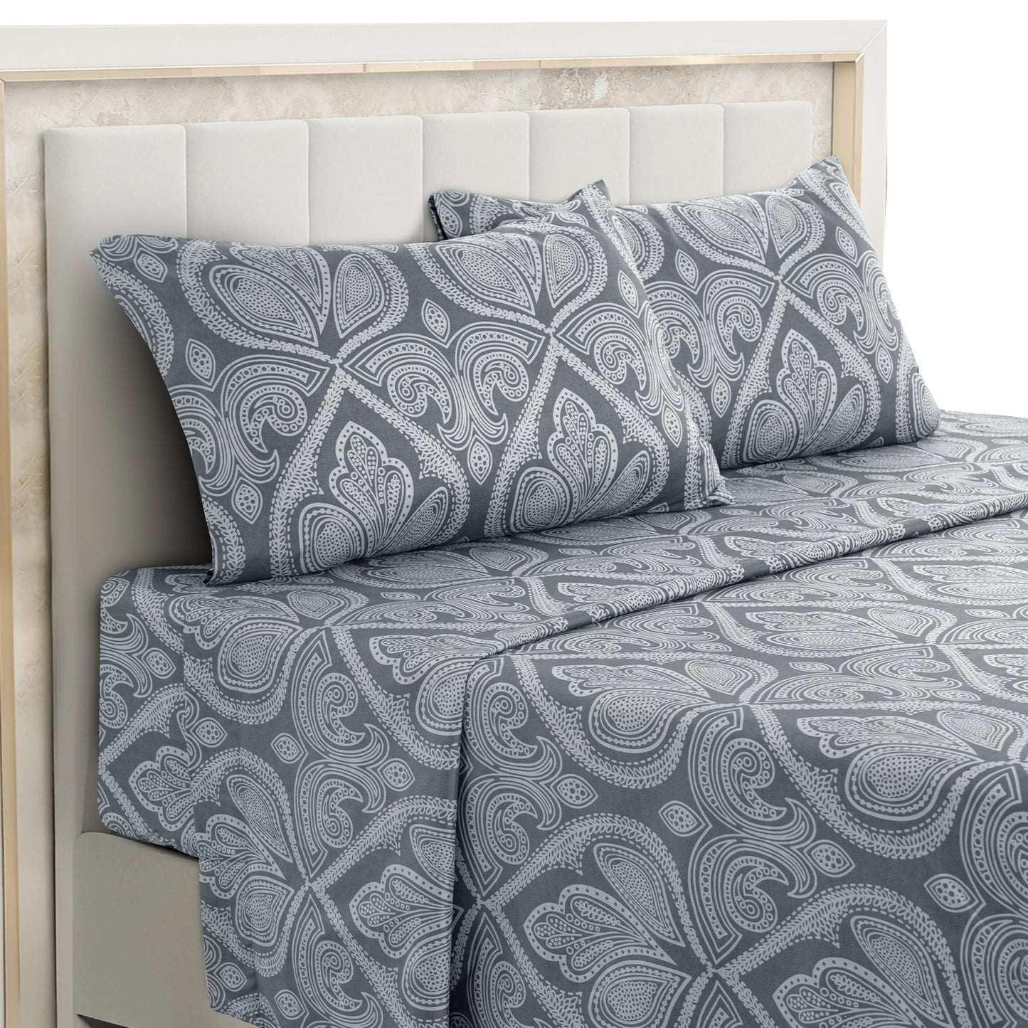 LDC LuxDecor Paisley Microfiber SheetSet WrinkleResistant UltraSoft ComfortBlend Premium Texture